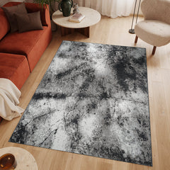 Area Rug, 10 x 14 ft in Black and Gray