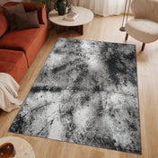 Area Rug, 10 x 14 ft in Black and Gray