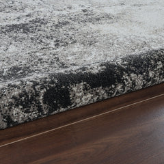 Area Rug, 10 x 14 ft in Black and Gray