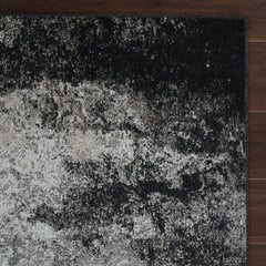 Area Rug, 10 x 14 ft in Black and Gray