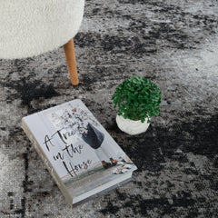 Area Rug, 10 x 14 ft in Black and Gray