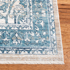 Area Rug, 10' x 14' Rectangle in Blue Polypropylene