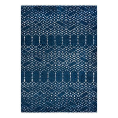 Area Rug, 10' x 14' Rectangle in Navy Geometric Pattern