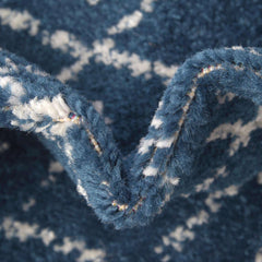 Area Rug, 10' x 14' Rectangle in Navy Geometric Pattern