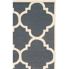 Area Rug, 10' x 14', Wool in Dark Gray and Ivory