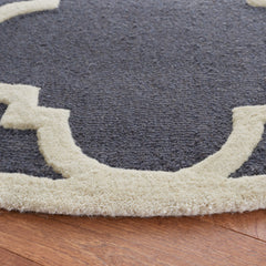 Area Rug, 10' x 14', Wool in Dark Gray and Ivory