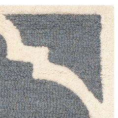 Area Rug, 10' x 14', Wool in Dark Gray and Ivory