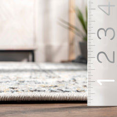Area Rug, 100% Polypropylene in Gray/Charcoal