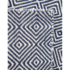 Area Rug, 12 Ft Square Wool in Navy Flatweave