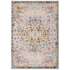 Area Rug, 12 ft x 15 ft in Gold and Gray with Oriental Pattern