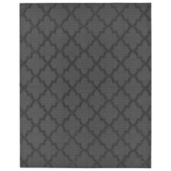 Area Rug, 12 ft x 15 ft in Gray with Quatrefoil Pattern