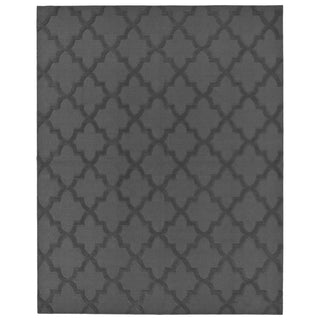 Area Rug, 12 ft x 15 ft in Gray with Quatrefoil Pattern