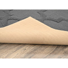 Area Rug, 12 ft x 15 ft in Gray with Quatrefoil Pattern