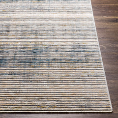 Area Rug, 12 ft x 15 ft Polyester in Gray, Cream, Blue and Beige