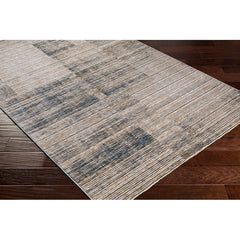 Area Rug, 12 ft x 15 ft Polyester in Gray, Cream, Blue and Beige