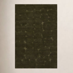 Area Rug, 2'6" x 8' Runner in Green Wool