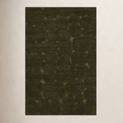 Area Rug, 2'6" x 8' Runner in Green Wool