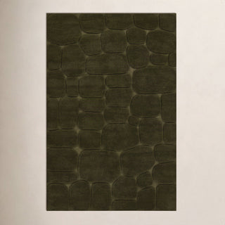 Area Rug, 2'6" x 8' Runner in Green Wool