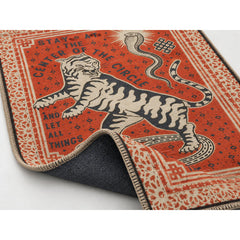 Area Rug, 2'8" x 5', Beige Animal Print