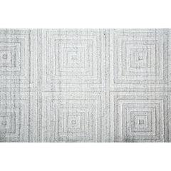Area Rug, 3 ft 6 in X 5 ft 6 in, Geometric Wool and Viscose in White