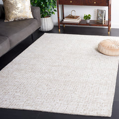 Area Rug, 4 Ft x 6 Ft, Ivory with Abstract Pattern