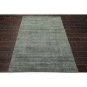 Area Rug, 4' x 6' Rectangle in Green Wool