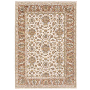 Area Rug, 5'3" x 7'6" in Rust/Ivory with Oriental Pattern