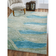 Area Rug, 5'3" x 7'7" with Ocean Abstract Pattern