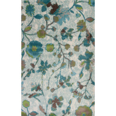 Area Rug, 5' 3" x 7' 7" with Teal Abstract Pattern