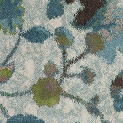 Area Rug, 5' 3" x 7' 7" with Teal Abstract Pattern