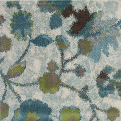 Area Rug, 5' 3" x 7' 7" with Teal Abstract Pattern