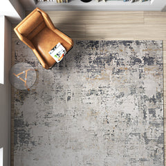 Area Rug, 5'3" x 7'8" with Gray Abstract Pattern