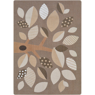 Area Rug, 5'4" x 7'8" in Brown Floral Pattern