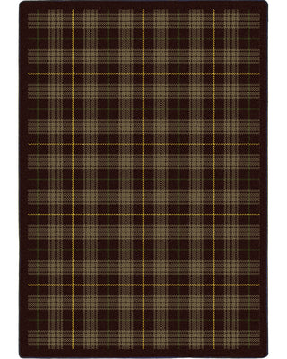 Area Rug, 5'4" x 7'8" in Brown Plaid Nylon