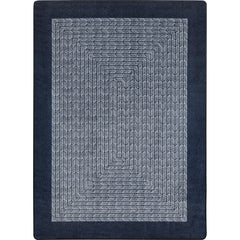 Area Rug, 5'4" x 7'8", Navy Faux Braided Nylon