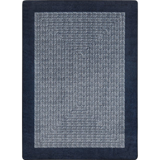 Area Rug, 5'4" x 7'8", Navy Faux Braided Nylon