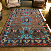 Area Rug, 5 Ft 4 In x 7 Ft 8 In with Brown Nylon
