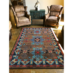Area Rug, 5 Ft 4 In x 7 Ft 8 In with Brown Nylon