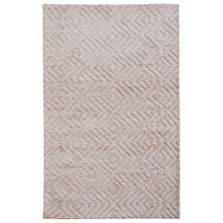 Area Rug, 5 Ft by 8 Ft with Blush Pink Geometric Pattern