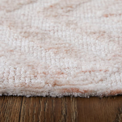 Area Rug, 5 Ft by 8 Ft with Blush Pink Geometric Pattern
