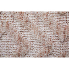 Area Rug, 5 Ft by 8 Ft with Blush Pink Geometric Pattern