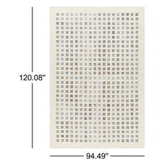 Area Rug, 5 ft x 7 ft 6 in, Brown and Beige Hand-Tufted Wool Blend