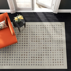 Area Rug, 5 ft x 7 ft 6 in, Brown and Beige Hand-Tufted Wool Blend