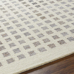 Area Rug, 5 ft x 7 ft 6 in, Brown and Beige Hand-Tufted Wool Blend