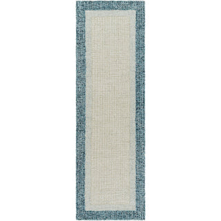 Area Rug, 5 ft x 7 ft 6 in, Hand-Tufted Wool in Blue and Gray