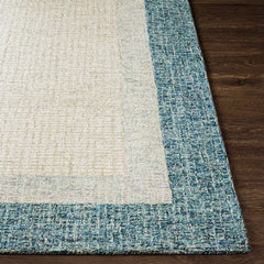 Area Rug, 5 ft x 7 ft 6 in, Hand-Tufted Wool in Blue and Gray