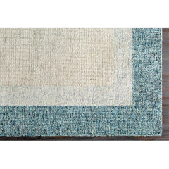 Area Rug, 5 ft x 7 ft 6 in, Hand-Tufted Wool in Blue and Gray