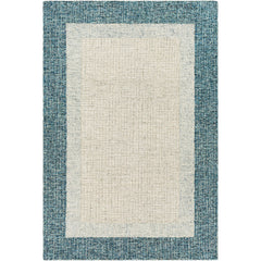 Area Rug, 5 ft x 7 ft 6 in, Hand-Tufted Wool in Blue and Gray