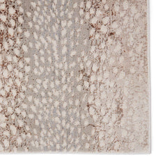 Area Rug, 5 ft x 7 ft 6 in with Animal Print Pattern, Gray