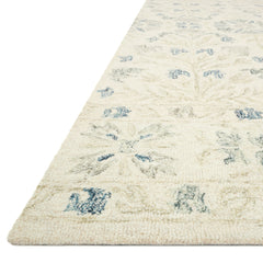 Area Rug, 5 ft x 7 ft 6 in, Wool in Gray/Ivory/White/Beige